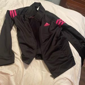 Adidas black jacket with pink details